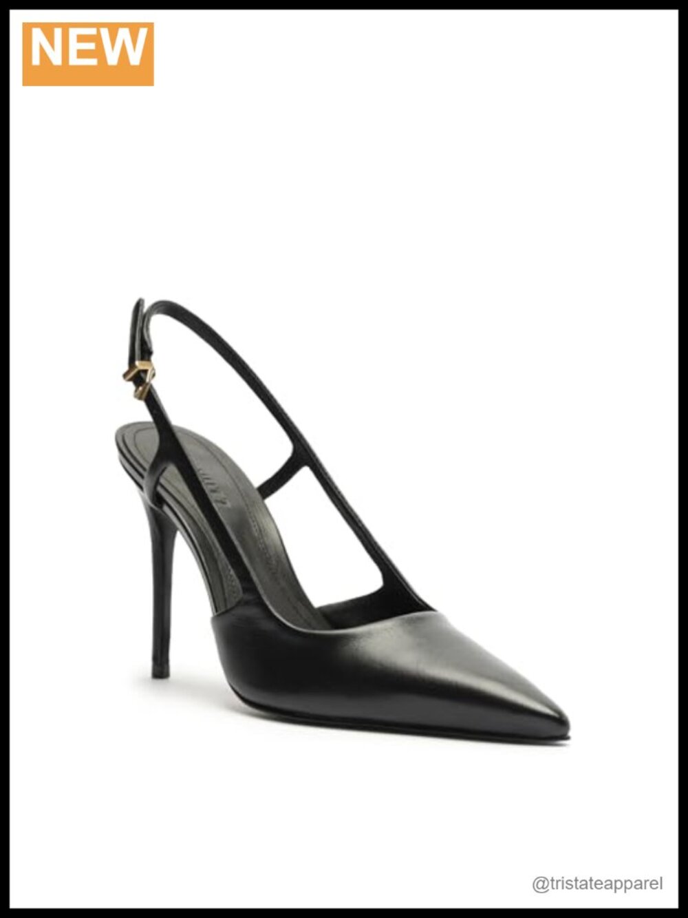 Leather Slingback Pump Pointed Toe Stiletto Heel Formal Office Wear